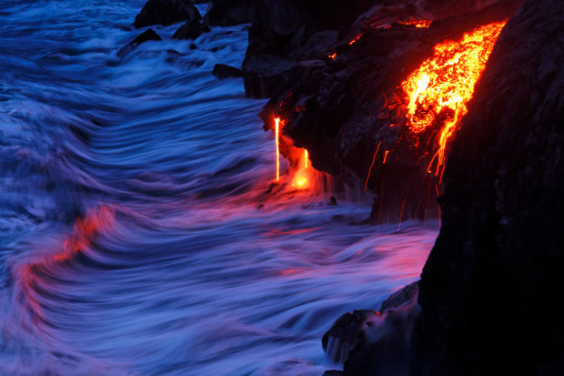 fotos lava volcánica