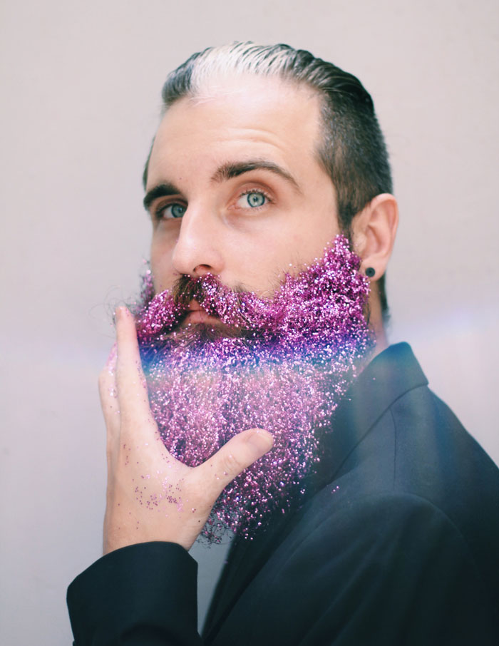 barbas con purpurina 