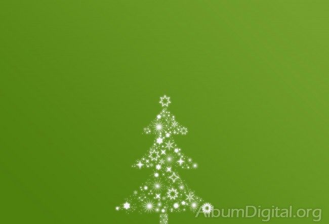 Árbol de Navidad de estrellas sobre fondo verde. Classic
