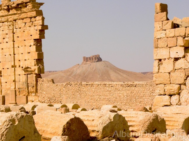Castillo desde las ruinas de Palmira