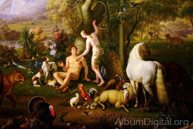 Detalle pintura Adan y Eva