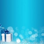 Foto Fondo azul con regalos de Navidad para álbumes classic de Hofmann