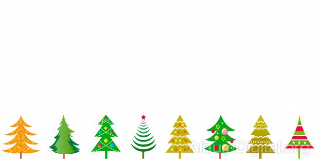 Fondo blanco con árboles de Navidad. Formato maxi