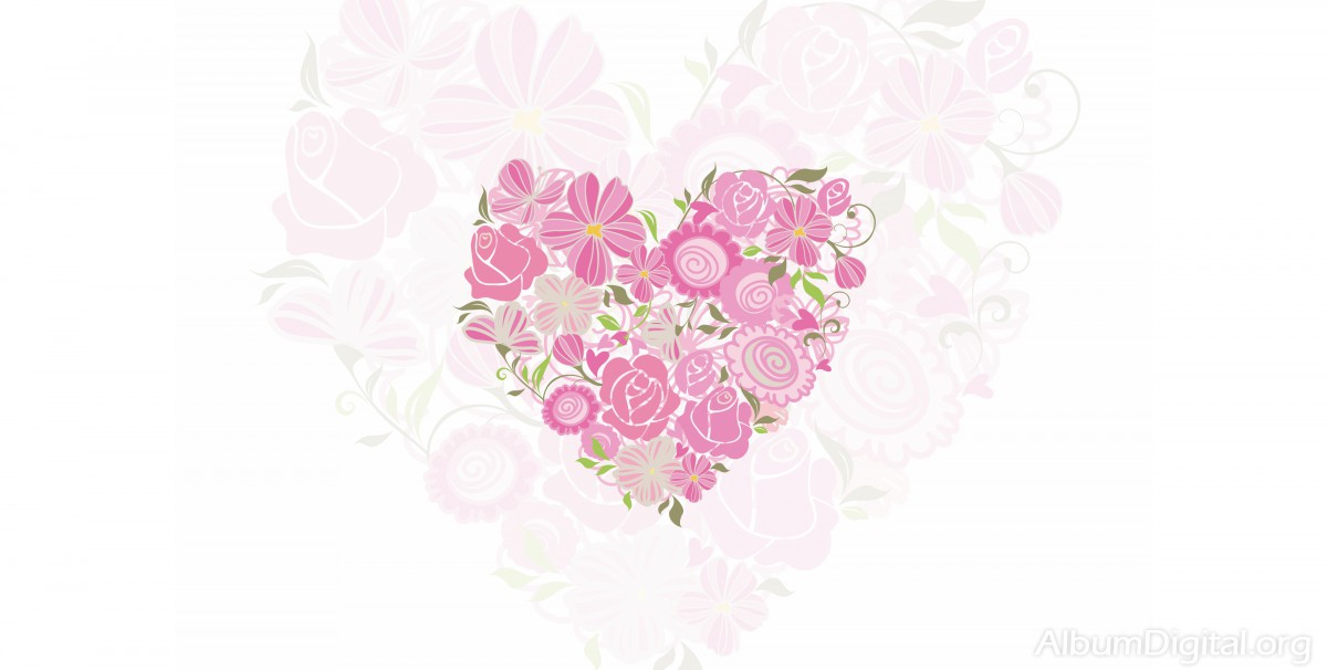 Fondo corazn de flores para lbum maxi de boda