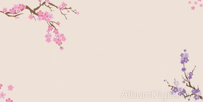 Fondo primavera álbum maxi flores lilas y rosas