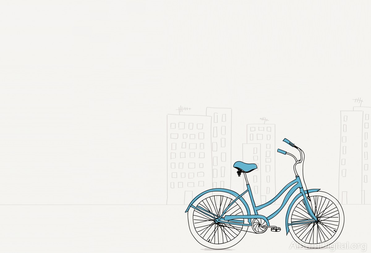 La bicicleta azul. Fondo para lbum Hofmann classic