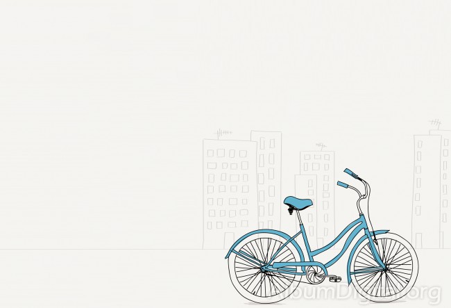 La bicicleta azul. Fondo para álbum Hofmann classic