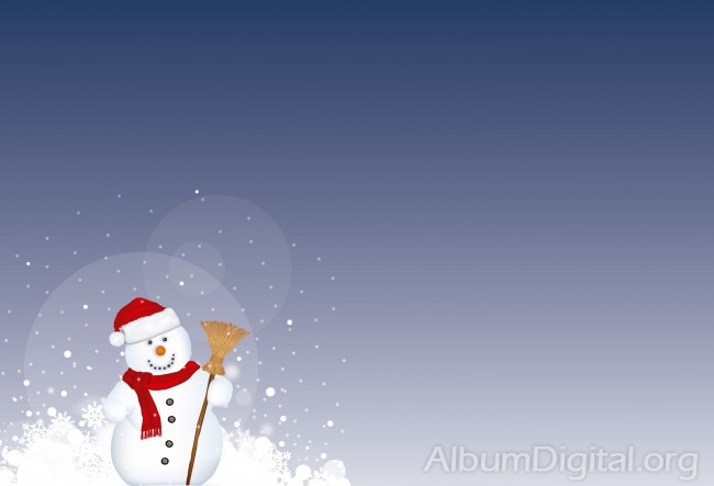 Muñeco de nieve con gorro de Papá Noel. Fondo para Hofmann classic