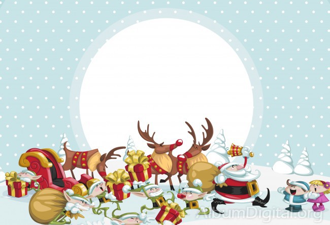 Papá Noel con sus elfos y renos. Tamaño Hofmann classic