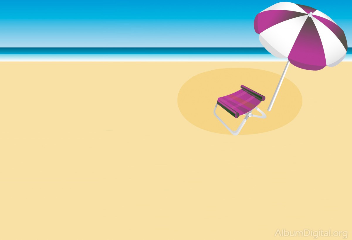 Sombrilla en la playa. Fondo de formato classic