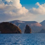 Foto Vista de Vulcano desde la costa de Lipari