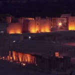 Foto Vista nocturna ruinas Palmira